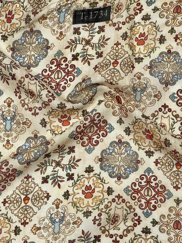 Luxury Botanical Print On Viscose Fabric