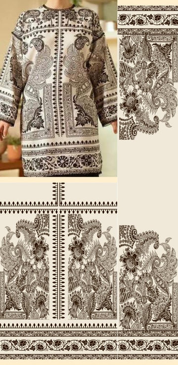 Women’s Paisley Print Unstitched Coord Set Fabric | Premium Digital Print