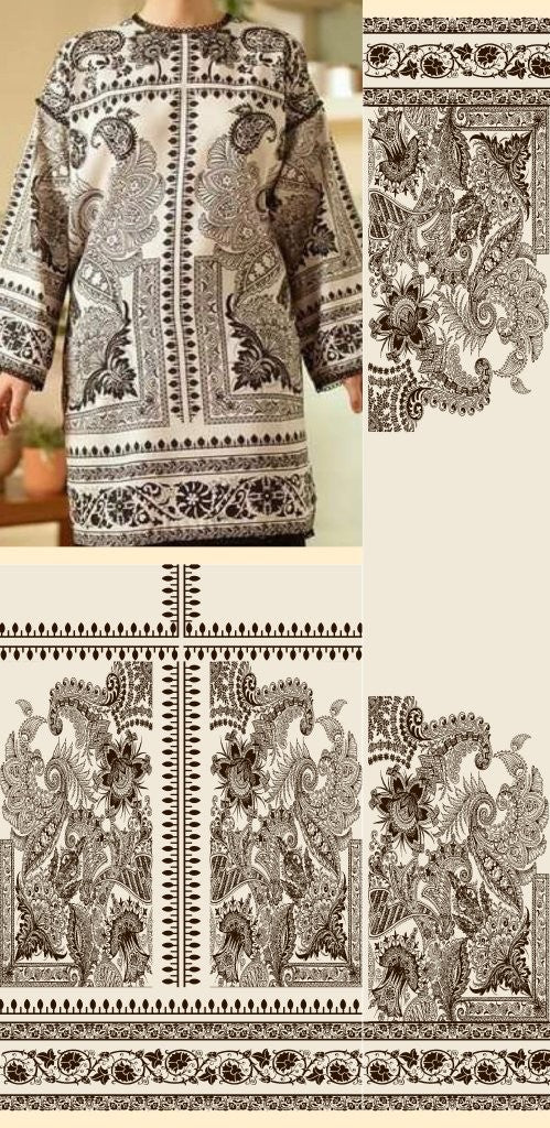 Women’s Paisley Print Unstitched Coord Set Fabric | Premium Digital Print