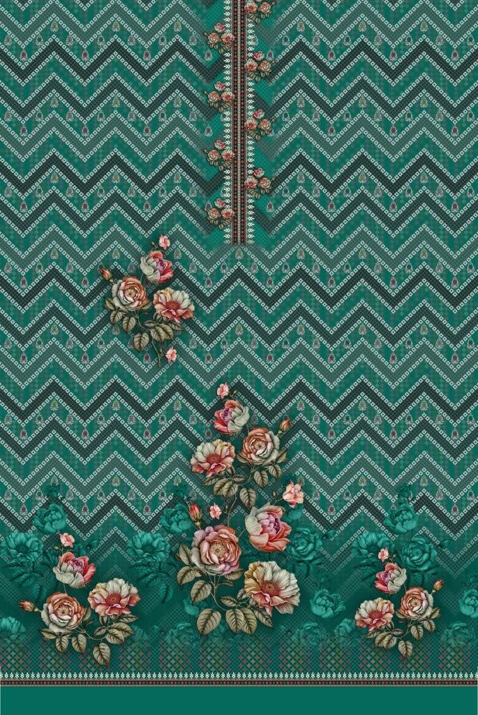 Emerald Bloom Chevron