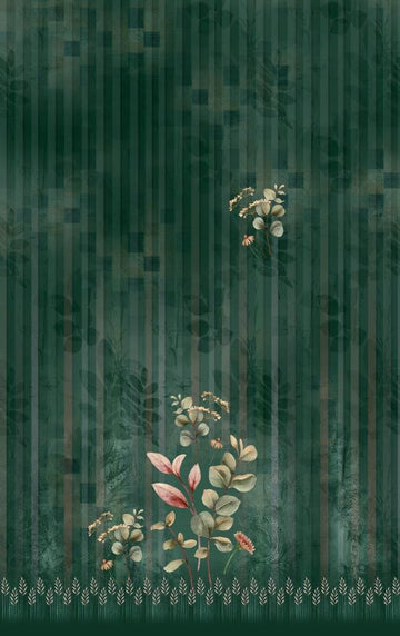 Botanical Forest Emerald: Premium Digital Print with Geometric Accents
