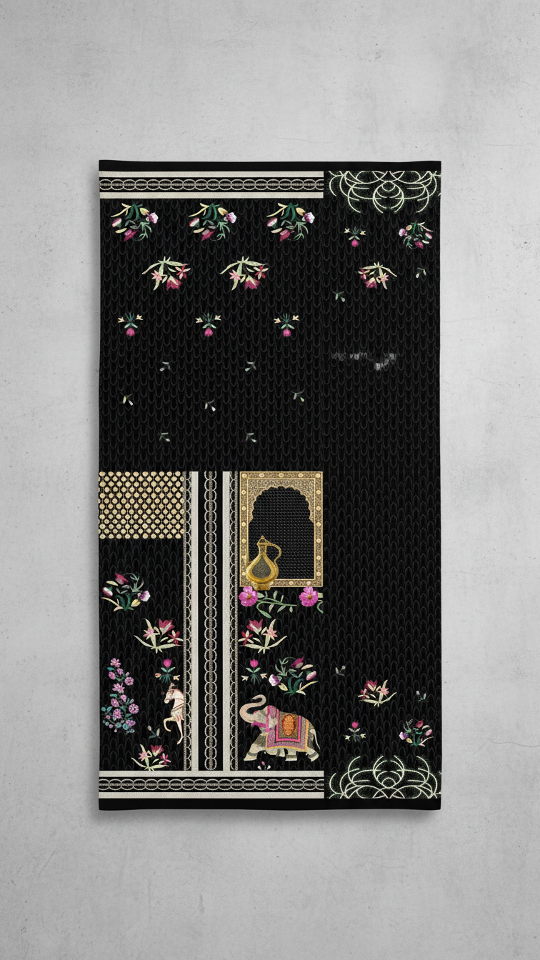 Women’s Designer Digital Print Unstitched Coord Set Fabric | Ethnic Motif Placement Print | Premium Fashion Fabric